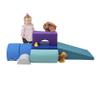 FDP SoftScape Playtime and Climb Multipurpose Playset for Infants, Toddlers 10m-2yrs Climber and Block Play, Learn Gross Motor Skills at Home or Daycare (6-Piece) - Contemporary/Purple, 12364-CTPU view 4