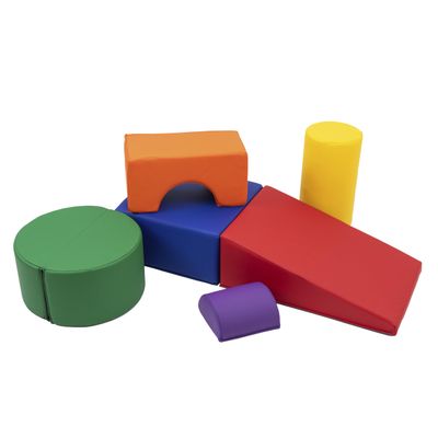FDP SoftScape Playtime and Climb Multipurpose Playset for Infants and Toddlers 10m-2yrs For Crawlers and Little Builders, Learn Gross Motor Skills at Home or Daycare (6-Piece) - Assorted, 12364-AS