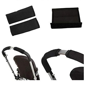 3 pc Cushion Shoulder Harness Pad Covers and Handlebar Covers Grips Slip On for PEG PEREGO Baby Child Strollers and/or Car Seats Accessories Replacement Parts (Handlebar Grips Only)