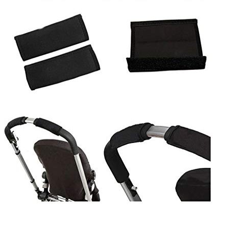 3 pc Cushion Shoulder Harness Pad Covers and Handlebar Covers Grips Slip On for PEG PEREGO Baby Child Strollers and/or Car Seats Accessories Replacement Parts (Handlebar Grips Only)