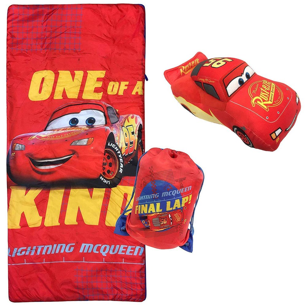 Jay Franco Disney Pixar Cars Lightning McQueen Pillow Buddy and Sleeping Bag Bungle