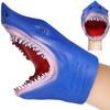 NUOBESTY Animal Hand Puppet Blue Shark Hand Puppet Soft Rubber Role Play Shark Bath Toys for Children Adults Teaching Gloves view 1