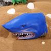 NUOBESTY Animal Hand Puppet Blue Shark Hand Puppet Soft Rubber Role Play Shark Bath Toys for Children Adults Teaching Gloves view 2