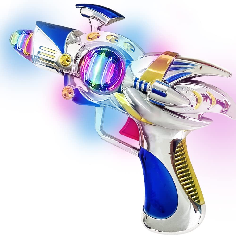 ArtCreativity Space Blaster Toy Gun - Light Up Alien Ray Gun with Flashing LEDs & Sound, Futuristic Space Gun Toy with Batteries Included, Fun Gift for Kids