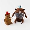 180 Degrees Hungry Bear and Beaver Felt Figurines Set of 2 Woodland Campy Fun New view 1