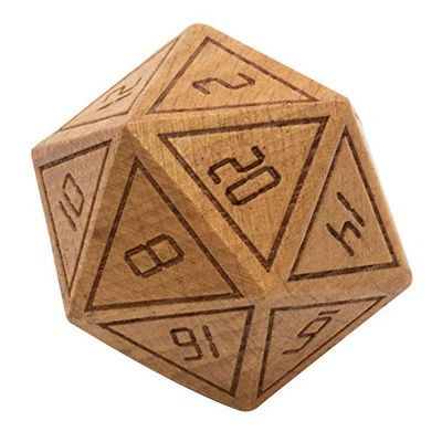 33mm Wooden d20: Beech