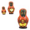 Ebros 3 Piece Set Day of The Dead Sugar Skulls Spirit Skeletons Nesting Dolls Matroyshka Babushka Figurines 6" Tall Ossuary Macabre Halloween Accent (Red) view 2