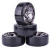 LAFEINA RC Plastic Wheel and Tire Set, 63mm Hard Tyres for 1/10 Drift Car HSP Tamiya HPI Kyosho On-Road Drifting Car (Gray) view 1