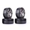 LAFEINA RC Plastic Wheel and Tire Set, 63mm Hard Tyres for 1/10 Drift Car HSP Tamiya HPI Kyosho On-Road Drifting Car (Gray) view 2