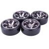 LAFEINA RC Plastic Wheel and Tire Set, 63mm Hard Tyres for 1/10 Drift Car HSP Tamiya HPI Kyosho On-Road Drifting Car (Gray) view 3