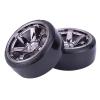 LAFEINA RC Plastic Wheel and Tire Set, 63mm Hard Tyres for 1/10 Drift Car HSP Tamiya HPI Kyosho On-Road Drifting Car (Gray) view 4