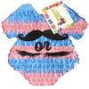 APINATA4U Gender Reveal Baby Onesie Pinata Staches or Lashes Boy or Girl He Or She Gender Reveal Decoration view 1