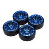 LAFEINA RC Plastic Wheel and Tire Set, 63mm Hard Tyres for 1/10 Drift Car HSP Tamiya HPI Kyosho On-Road Drifting Car (Blue) view 4