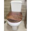 Standard Elongated Pure Natural Hand Hammered Copper Toilet Seat with Cover view 2
