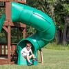 Backyard Discovery Tall Spiral Tube Slide - Right Exit, Green - Mounts To 5 Ft. Deck Height view 2