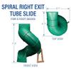 Backyard Discovery Tall Spiral Tube Slide - Right Exit, Green - Mounts To 5 Ft. Deck Height view 4