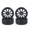 LAFEINA RC Plastic Wheel and Tire Set, 63mm Hard Tyres for 1/10 Drift Car HSP Tamiya HPI Kyosho On-Road Drifting Car (Black) view 2