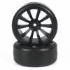 LAFEINA RC Plastic Wheel and Tire Set, 63mm Hard Tyres for 1/10 Drift Car HSP Tamiya HPI Kyosho On-Road Drifting Car (Black) view 3