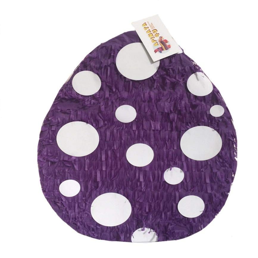 APINATA4U 2-D Purple Dinosaur Egg Pinata/Easter Egg Pinata With White Circles