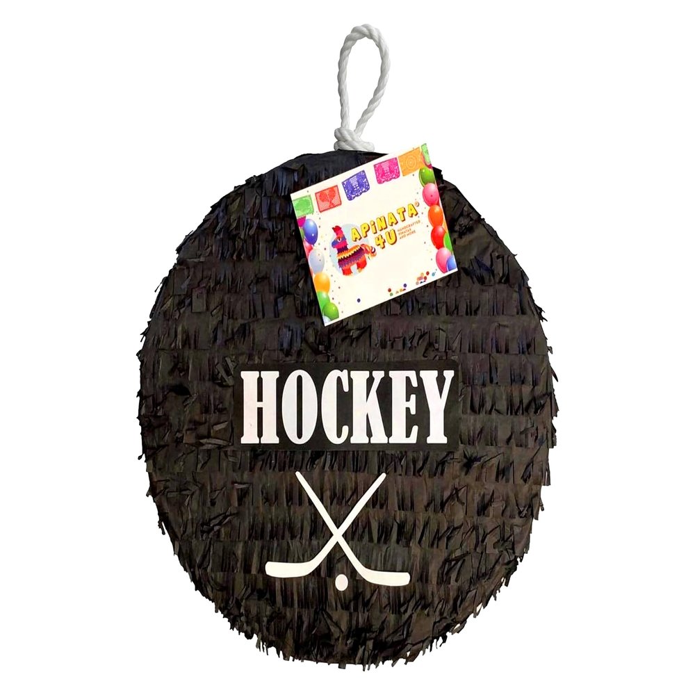 APINATA4U 16" Hockey Puck Pinata - Score Big Fun with this Sporting Party Essential! Perfect for Sports Theme Parties & Victory Celebrations