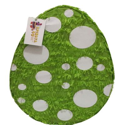 APINATA4U 2-D Dinosaur Egg Easter Egg Pinata Green Color & White Circles