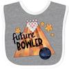 inktastic Future Bowler Bowling Ball and Pins Baby Bib Heather and White 3a64a view 1