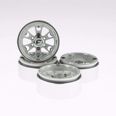 GDS Racing 1.9 inch Silver Aluminum Beadlock Wheel Rim Thickness 1" for RC Model #094SL (4 Pack)