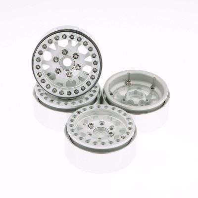 GDS Racing 1.9 inch Silver Aluminum Beadlock Wheel Rim Thickness 1" for RC Model #097 (4 Pack)