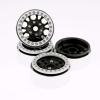GDS Racing 1.9 Inch Alloy Beadlock Wheel Rim Thickness 1" Silver Ring & Black Spokes for RC Model #099 (4 Pack) view 1
