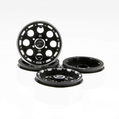 GDS Racing 1.9 inch Black Aluminum Beadlock Wheel Rim Thickness 1" for RC Model #093BK (4 Pack)