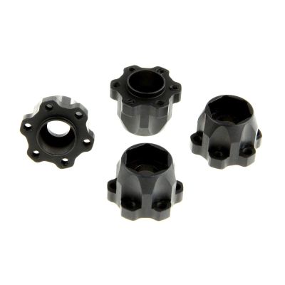 12mm Hex Hub Set for GDS Racing 1.9 & 2.2 Inch Alloy Wheels 17mm Thickness Black (4pc)