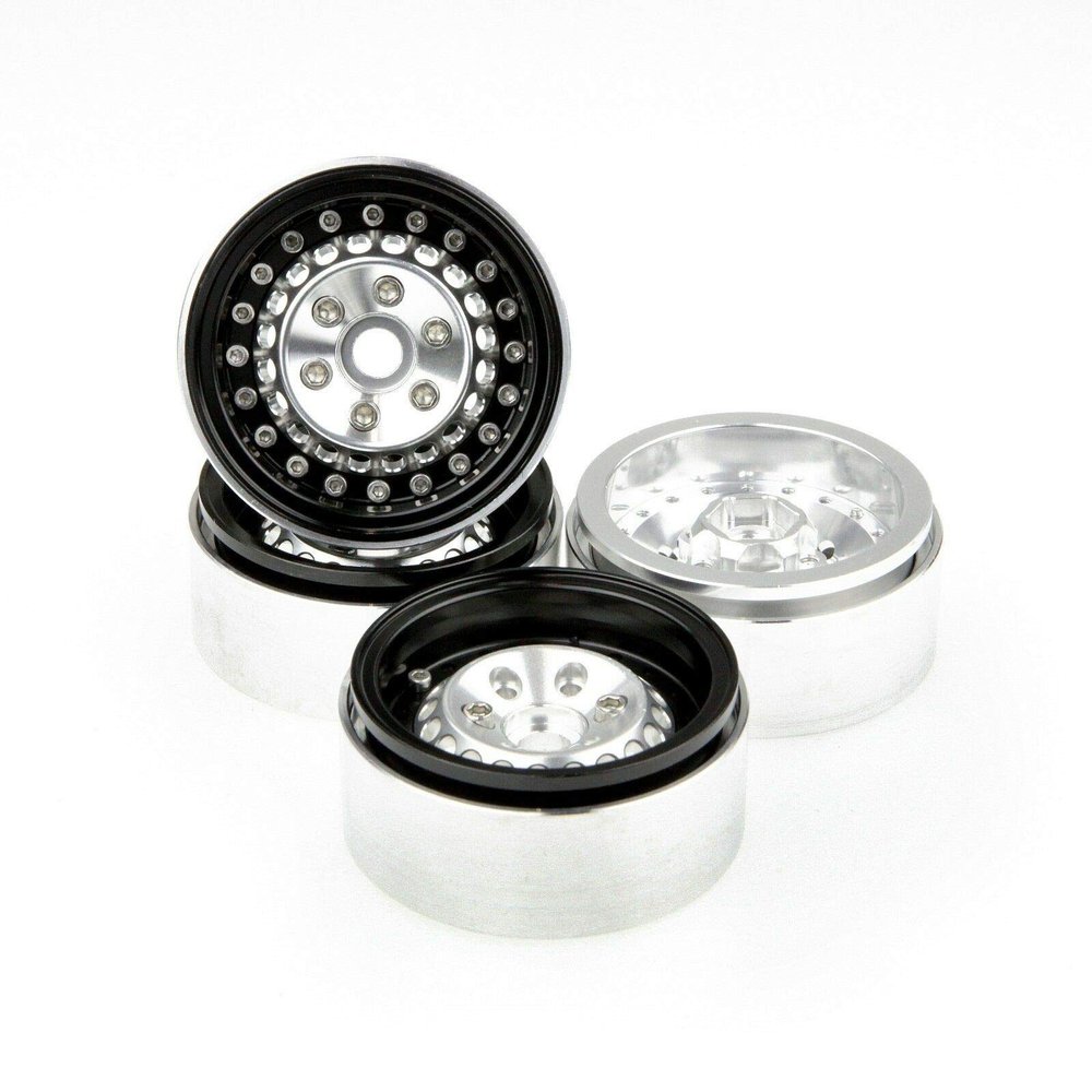 GDS Racing 1.9 Inch Alloy Beadlock Wheel Rim Thickness 1" for RC Model #118 (4 Pack)