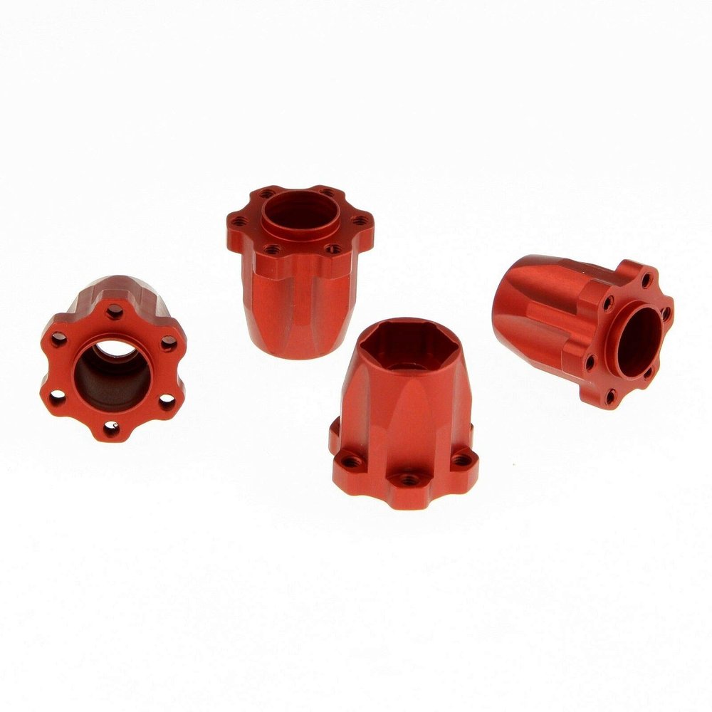 12mm Hex Hub Set for GDS Racing 1.9 & 2.2 Inch Alloy Wheels 23mm Thickness Red (4pc)