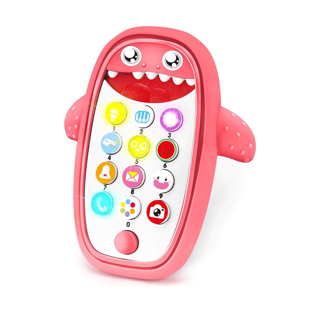 NC SAEDTY Baby Cell Phone Toy with Teething Game, Shark Baby Musical Toys, Early Development Toddler Phone Toys for Boys Girls 18+ Months