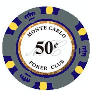 50 Cent Monte Carlo Lower Denominations - 100 Poker Chips (Gray)