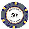 50 Cent Monte Carlo Lower Denominations - 100 Poker Chips (Gray) view 1