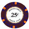 25 Cent Monte Carlo Lower Denominations - 100 Poker Chips (Brown) view 1
