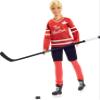 Tim Hortons Barbie Doll (12-inch Curvy) Collectible Wearing Hockey Uniform, with Stand and Certificate of Authenticity, for 6 Years and Up, Red view 1
