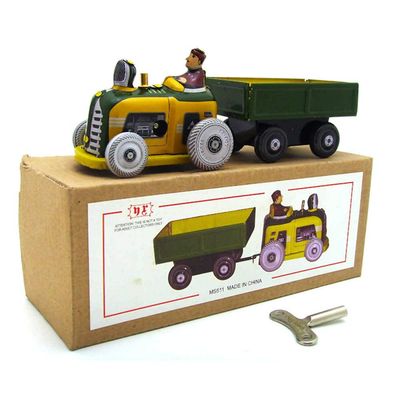 Charmgle Vintage Spring Wind Up Tractor Toy, Green, 5.3 x 2 x 2.4 inch, Over 16 Years Old