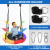 Odoland 24 inch Chidren Tree Swing Net Swing Outdoor Kid Platform Swing with Detachable 600LB Weight Load Oxford Fabric and Adjustable Hanging Ropes for Tree, Backyard and Indoor Color view 2