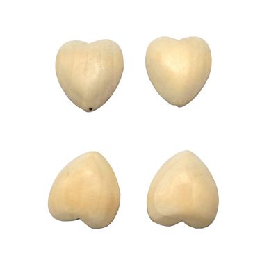 10pcs Natural 40mm Unfinished Wood Hearts Beads with Holes Eco-Friendly Wooden Handing Materials DIY Beading Craft Accessories (40mm 10pcs)