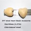 10pcs Natural 40mm Unfinished Wood Hearts Beads with Holes Eco-Friendly Wooden Handing Materials DIY Beading Craft Accessories (40mm 10pcs) view 2