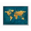 Stupell Industries World Map Gold Blue Texture Watercolor Chart Design view 1