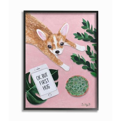 Stupell Industries Chihuahua Phone Text Funny Animal Dog Painting