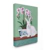 Stupell Industries Rabbit and Flowers Pink Green Animal Painting, Design by Sally B Wall Art, 24 x 30, Canvas view 1