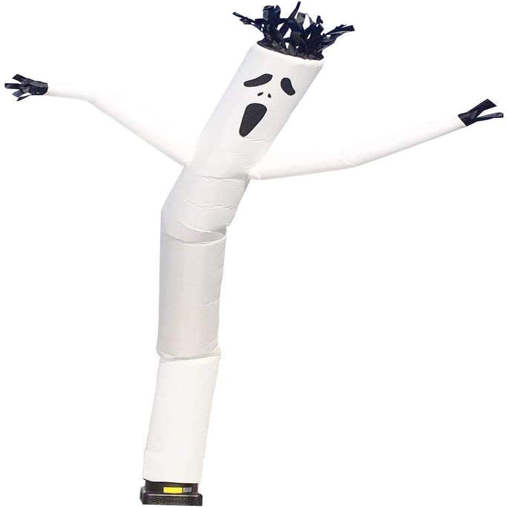 TECHTONGDA 20ft Sky Wind Puppet Dancer Inflatable Arm Flailing Tube Man Wind Flying Dancing Man for Advertising (White (No Blower))