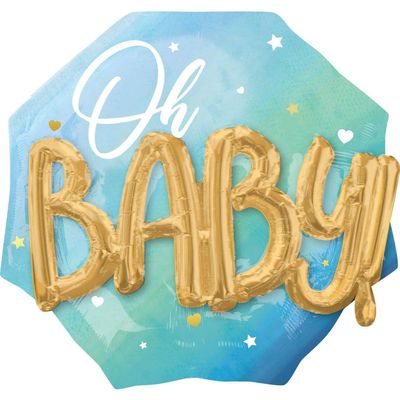 Anagram Oh, Baby Blue Jumbo Mylar ~ 30"