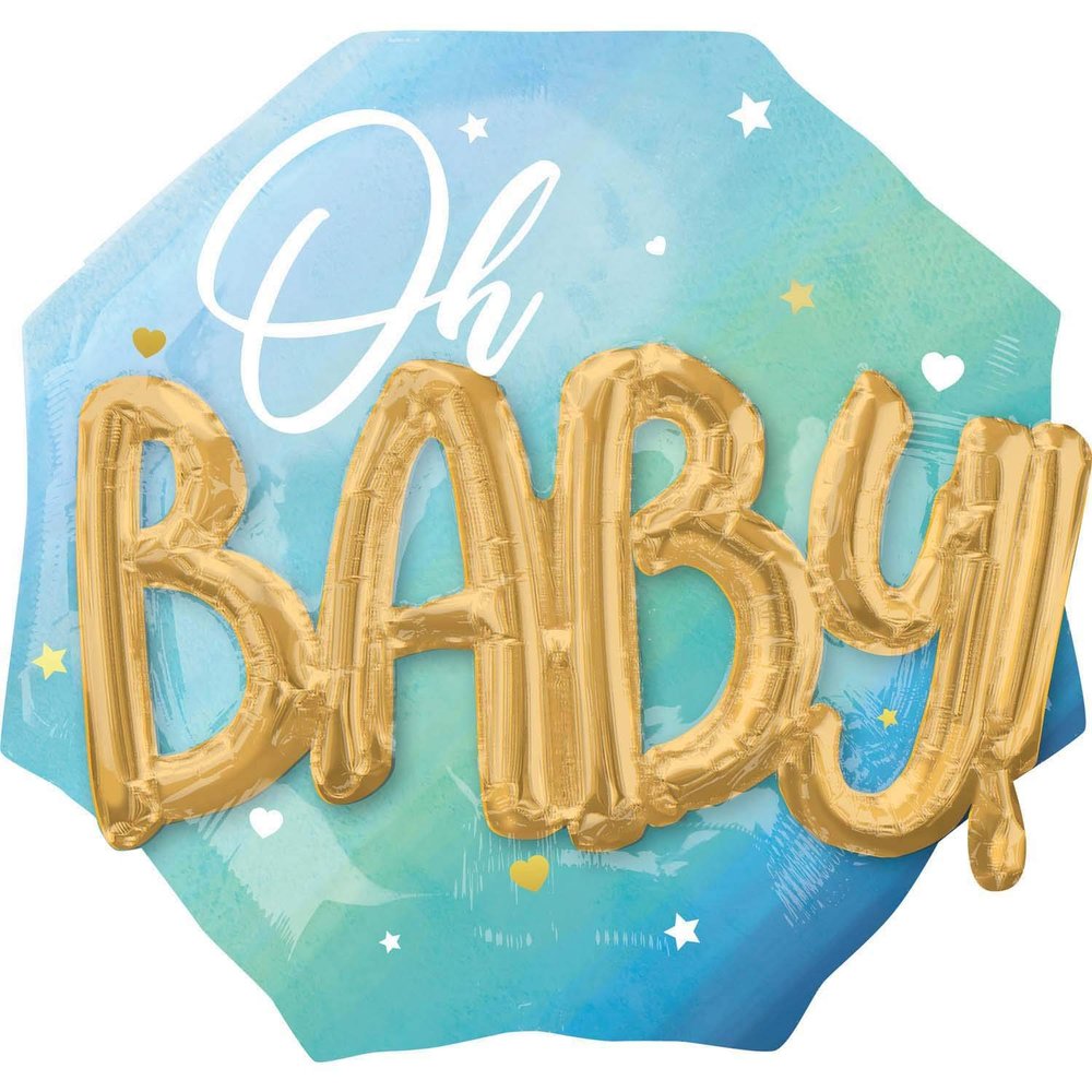 Anagram Oh, Baby Blue Jumbo Mylar ~ 30"