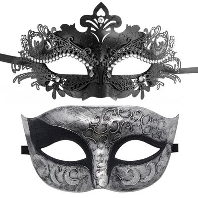 Coddsmz Couple Masquerade Mask Set Venetian Party Mask Mardi Gras Mask Halloween Costume Mask Fancy Dress Mask for Women Men