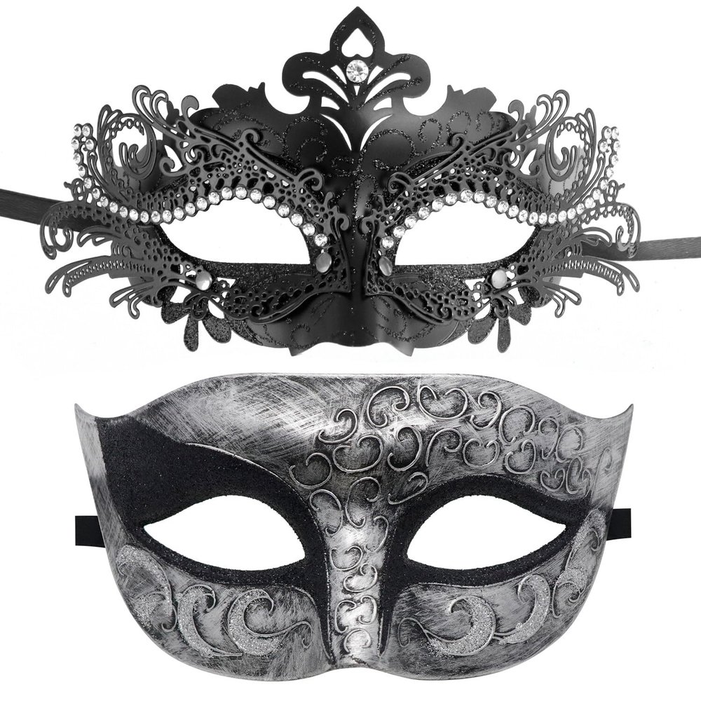 Coddsmz Couple Masquerade Mask Set Venetian Party Mask Mardi Gras Mask Halloween Costume Mask Fancy Dress Mask for Women Men